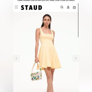 STAUD Yellow Mini Dress